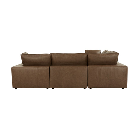 Cali 5-Piece Brown Leather Modular L-Sectional by TOV Furniture at Eve Furniture