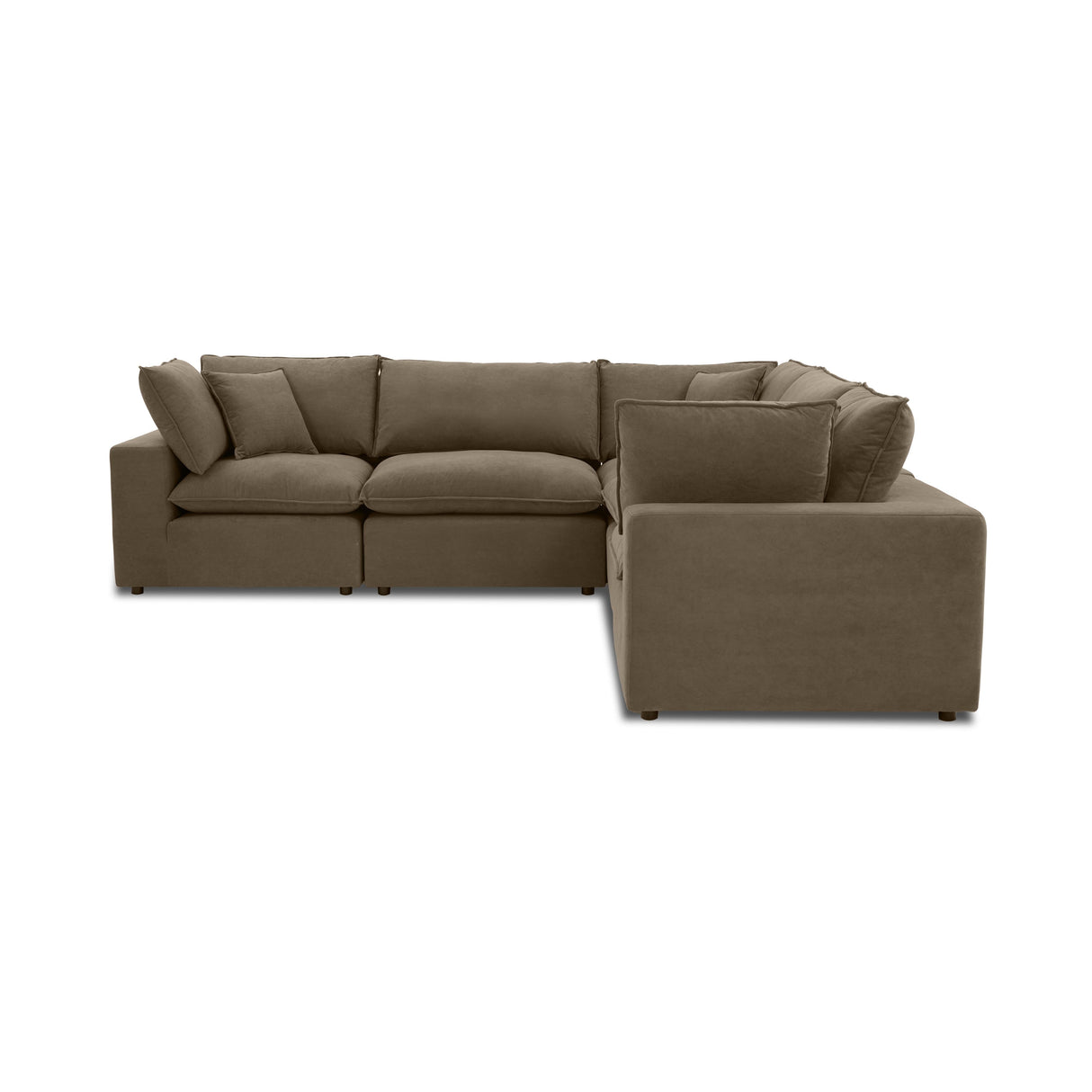 Cali 5-Piece Chocolate Brown Performance Velvet L-Sectional by TOV Furniture at Eve Furniture