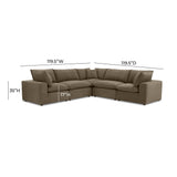 Cali 5-Piece Chocolate Brown Performance Velvet L-Sectional by TOV Furniture at Eve Furniture