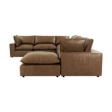 Cali 7-Piece Brown Leather Modular Large Chaise Sectional by TOV Furniture at Eve Furniture