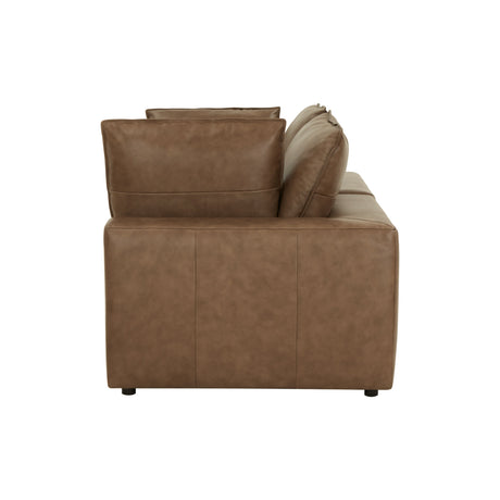 Cali 80" Brown Leather Modular Loveseat by TOV Furniture at Eve Furniture