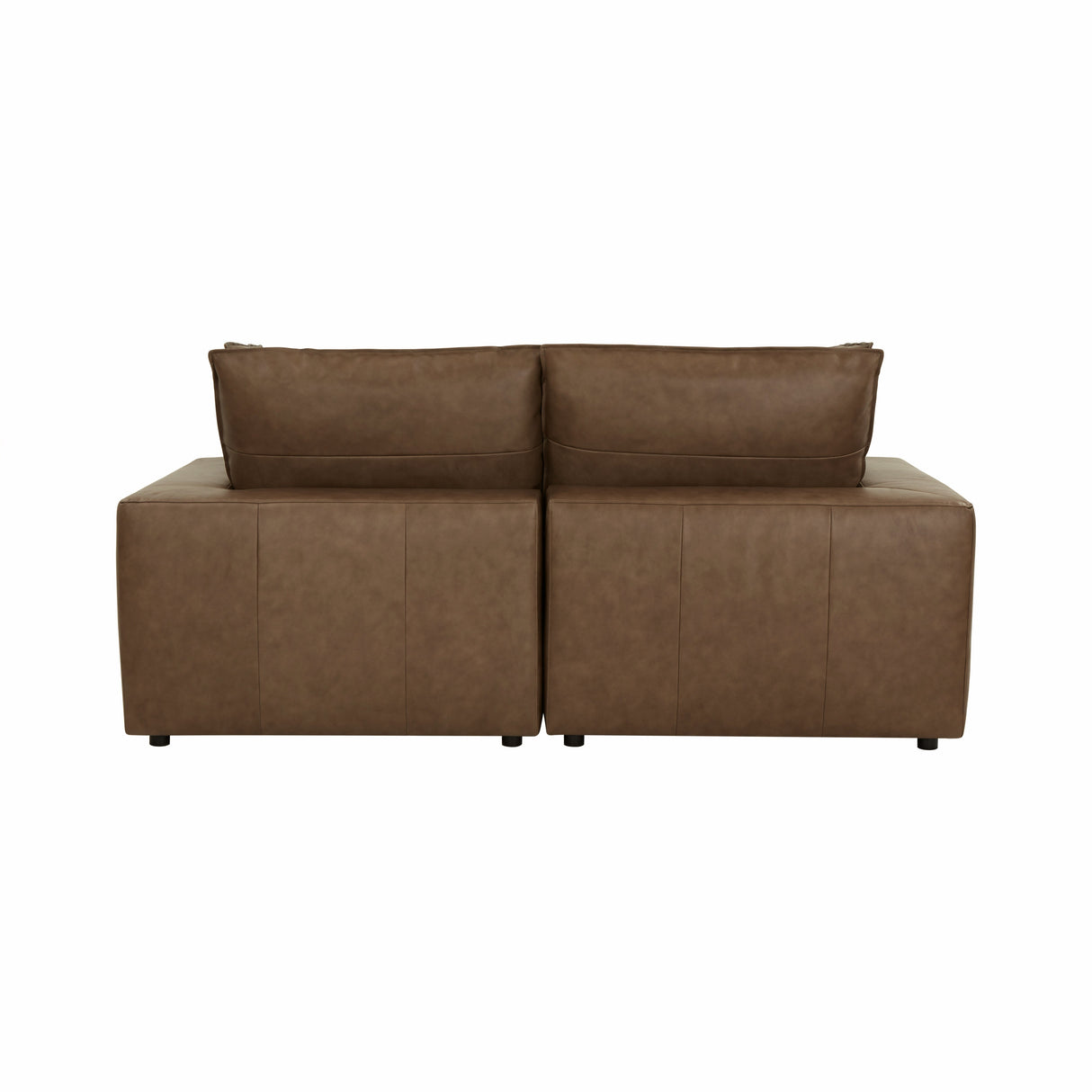 Cali 80" Brown Leather Modular Loveseat by TOV Furniture at Eve Furniture