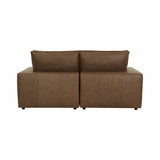 Cali 80" Brown Leather Modular Loveseat by TOV Furniture at Eve Furniture