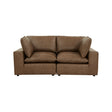 Cali 80" Brown Leather Modular Loveseat by TOV Furniture at Eve Furniture