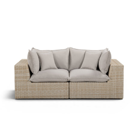 Cali 80" Performance Fabric & Wicker Outdoor Loveseat by TOV Furniture at Eve Furniture
