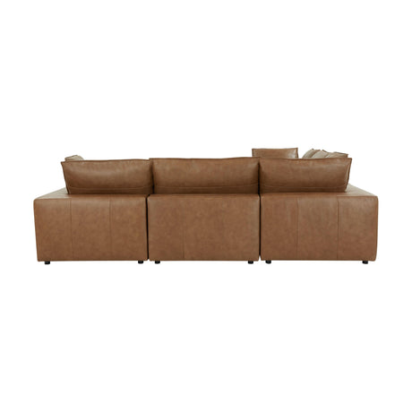 Cali Brown Leather Modular 5-Piece L-Sectional by TOV Furniture at Eve Furniture