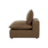 Cali Brown Leather Modular Armless Chair by TOV Furniture at Eve Furniture
