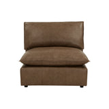 Cali Brown Leather Modular Armless Chair by TOV Furniture at Eve Furniture