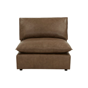 Cali Brown Leather Modular Armless Chair by TOV Furniture at Eve Furniture