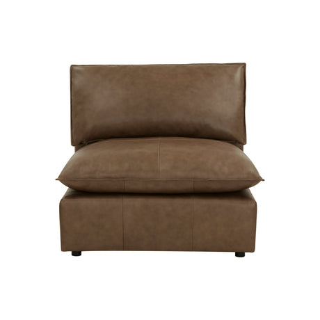 Cali Brown Leather Modular Armless Chair by TOV Furniture at Eve Furniture