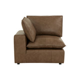 Cali Brown Leather Modular Corner Chair by TOV Furniture at Eve Furniture