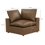 Cali Brown Leather Modular Corner Chair by TOV Furniture at Eve Furniture