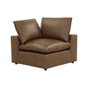 Cali Brown Leather Modular Corner Chair by TOV Furniture at Eve Furniture