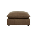 Cali Brown Leather Ottoman by TOV Furniture at Eve Furniture