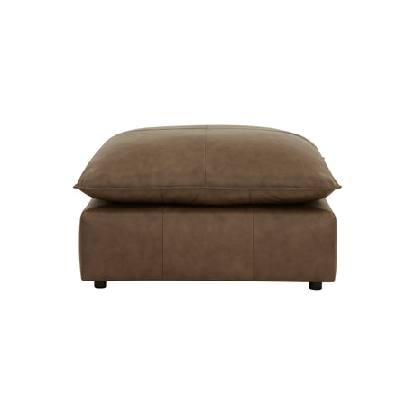 Cali Brown Leather Ottoman by TOV Furniture at Eve Furniture