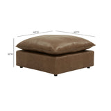 Cali Brown Leather Ottoman by TOV Furniture at Eve Furniture