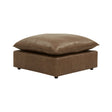 Cali Brown Leather Ottoman by TOV Furniture at Eve Furniture