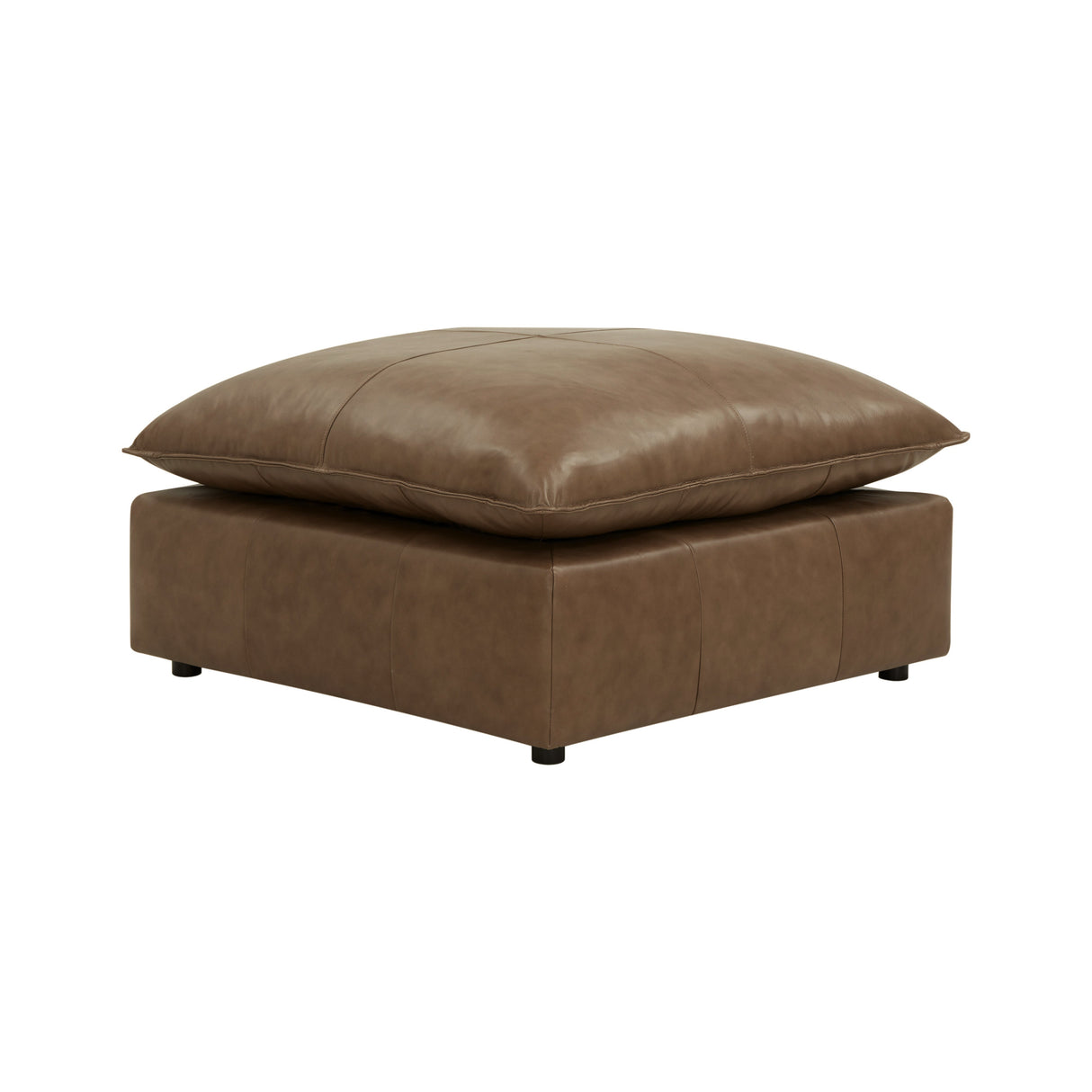 Cali Brown Leather Ottoman by TOV Furniture at Eve Furniture