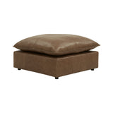 Cali Brown Leather Ottoman by TOV Furniture at Eve Furniture