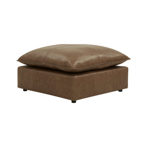 Cali Brown Leather Ottoman by TOV Furniture at Eve Furniture