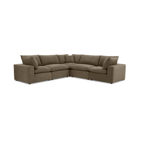 Cali Chocolate Brown Performance Velvet L-Sectional by TOV Furniture at Eve Furniture