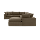 Cali Chocolate Brown Performance Velvet Large Chaise Sectional by TOV Furniture at Eve Furniture
