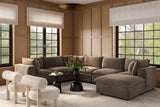 Cali Chocolate Brown Performance Velvet Large Chaise Sectional by TOV Furniture at Eve Furniture