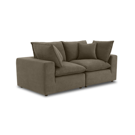 Cali Chocolate Brown Performance Velvet Loveseat by TOV Furniture at Eve Furniture
