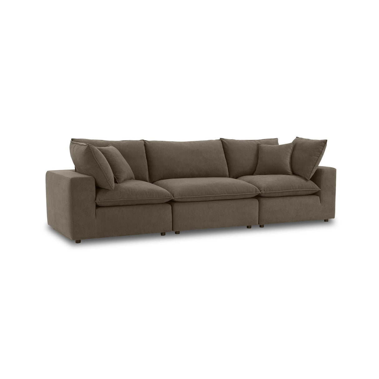 Cali Chocolate Brown Performance Velvet Modular Sofa by TOV Furniture at Eve Furniture