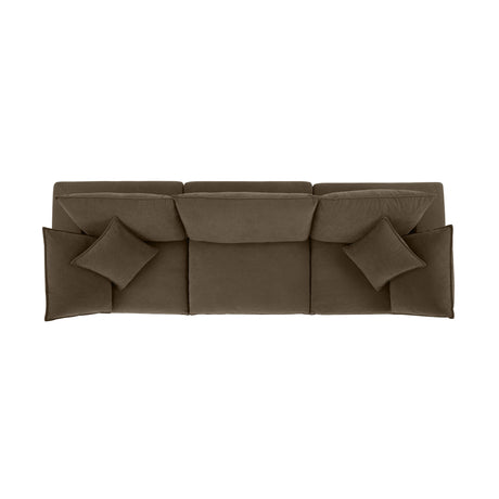 Cali Chocolate Brown Performance Velvet Modular Sofa by TOV Furniture at Eve Furniture