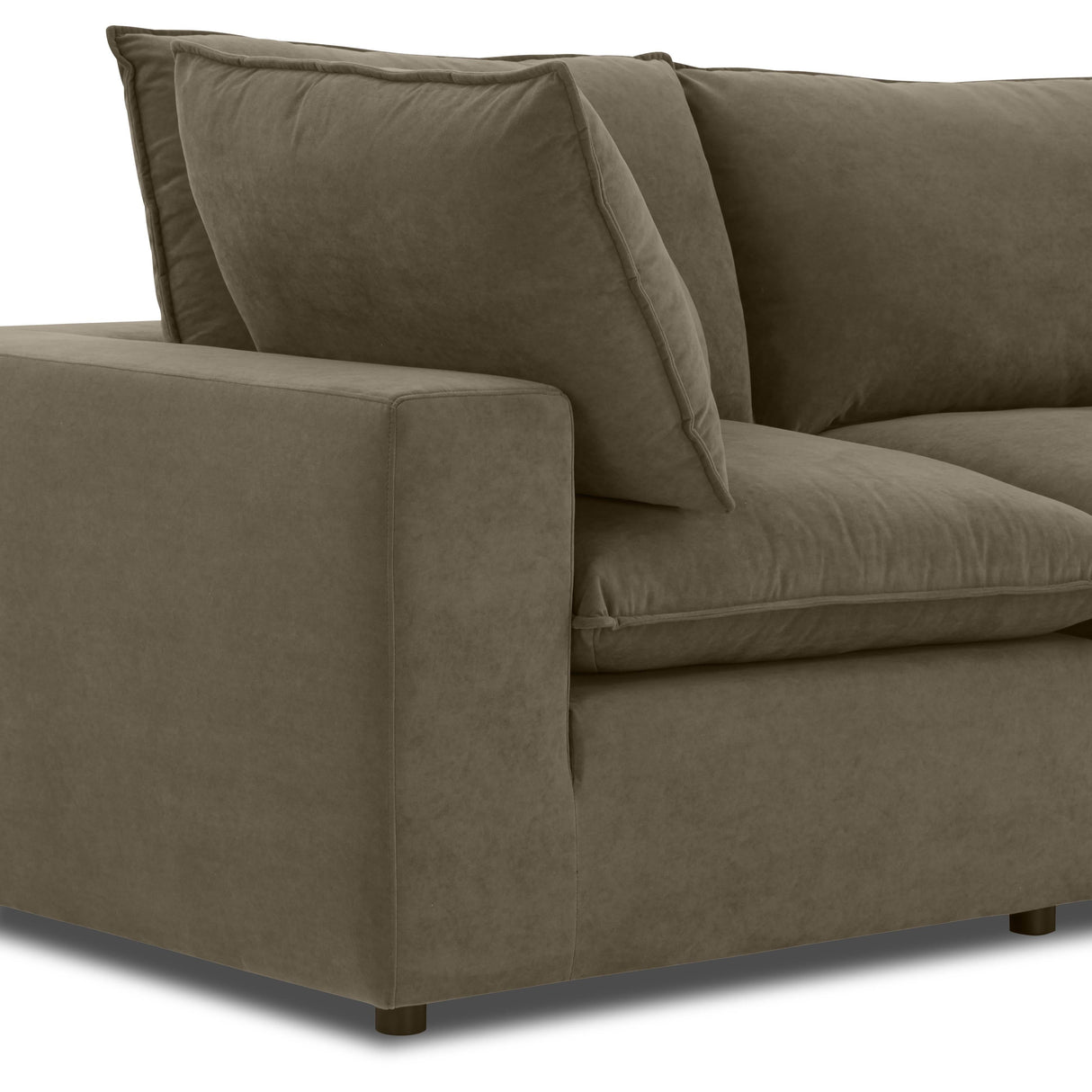 Cali Chocolate Brown Performance Velvet Modular Sofa by TOV Furniture at Eve Furniture