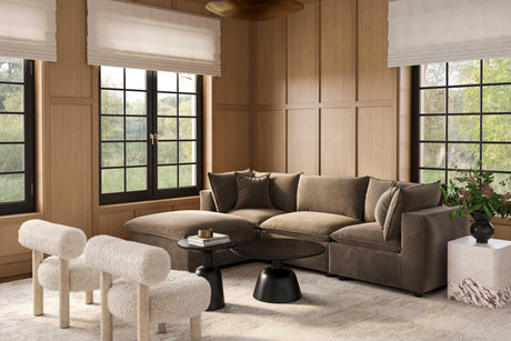 Cali Chocolate Brown Performance Velvet Sectional by TOV Furniture at Eve Furniture