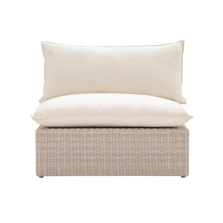 Cali Natural Wicker Outdoor Armless Chair by TOV Furniture at Eve Furniture
