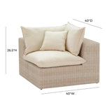 Cali Natural Wicker Outdoor Corner Chair by TOV Furniture at Eve Furniture