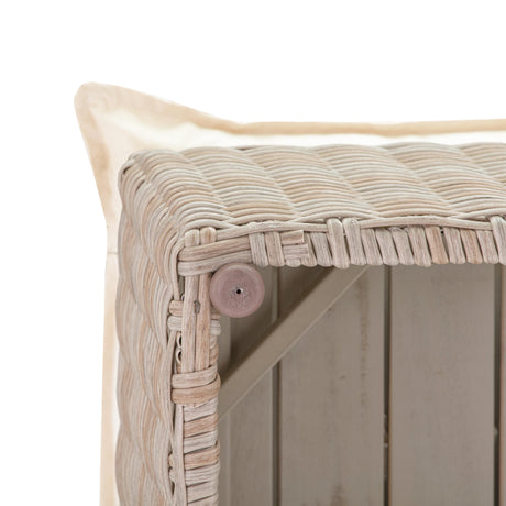 Cali Natural Wicker Outdoor Ottoman / Coffee Table by TOV Furniture at Eve Furniture
