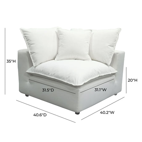 Cali Performance Fabric Modular Corner Chair by TOV Furniture at Eve Furniture