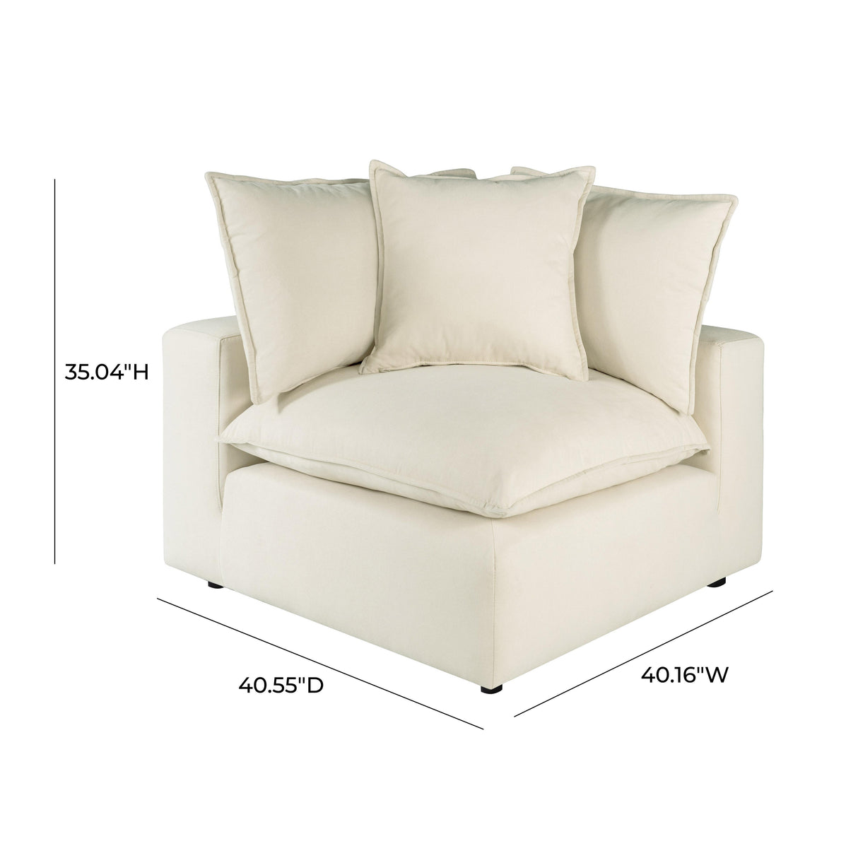 Cali Performance Fabric Modular Corner Chair by TOV Furniture at Eve Furniture