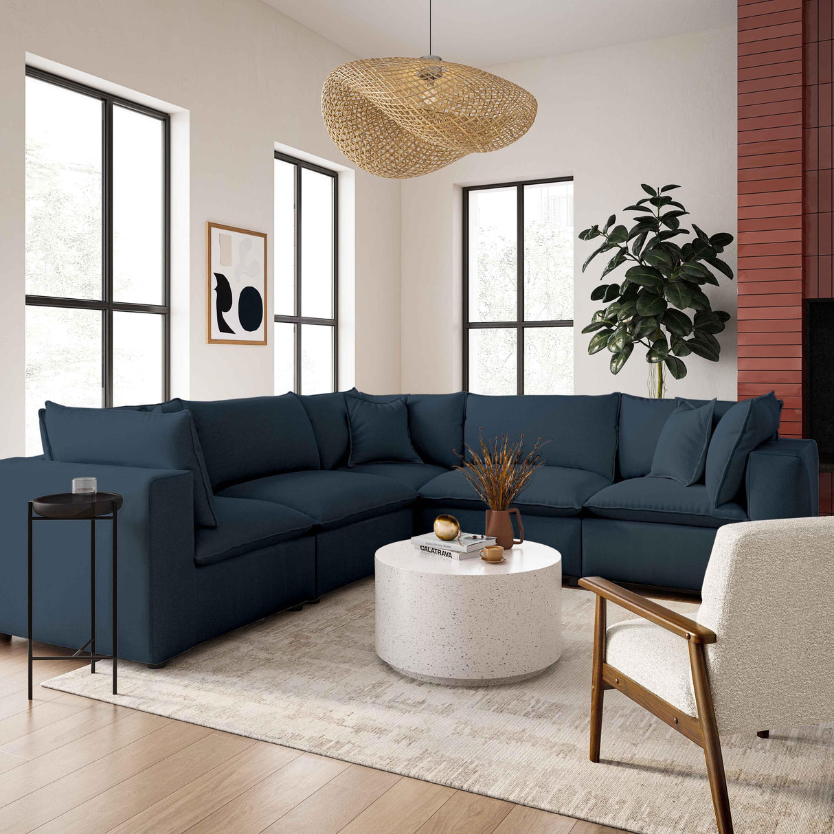 Cali Performance Fabric Modular Corner Chair by TOV Furniture at Eve Furniture