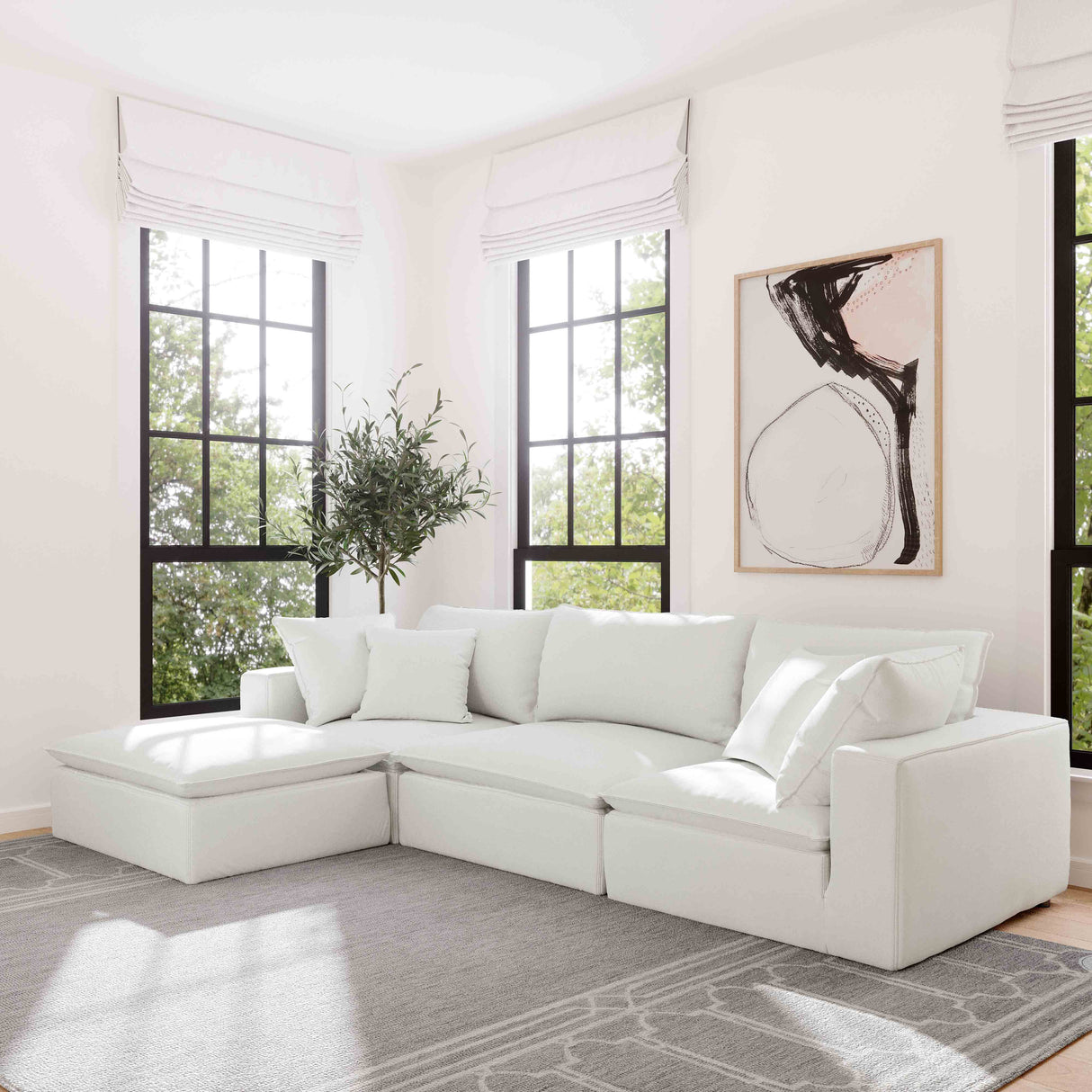 Cali Performance Fabric Modular Corner Chair by TOV Furniture at Eve Furniture