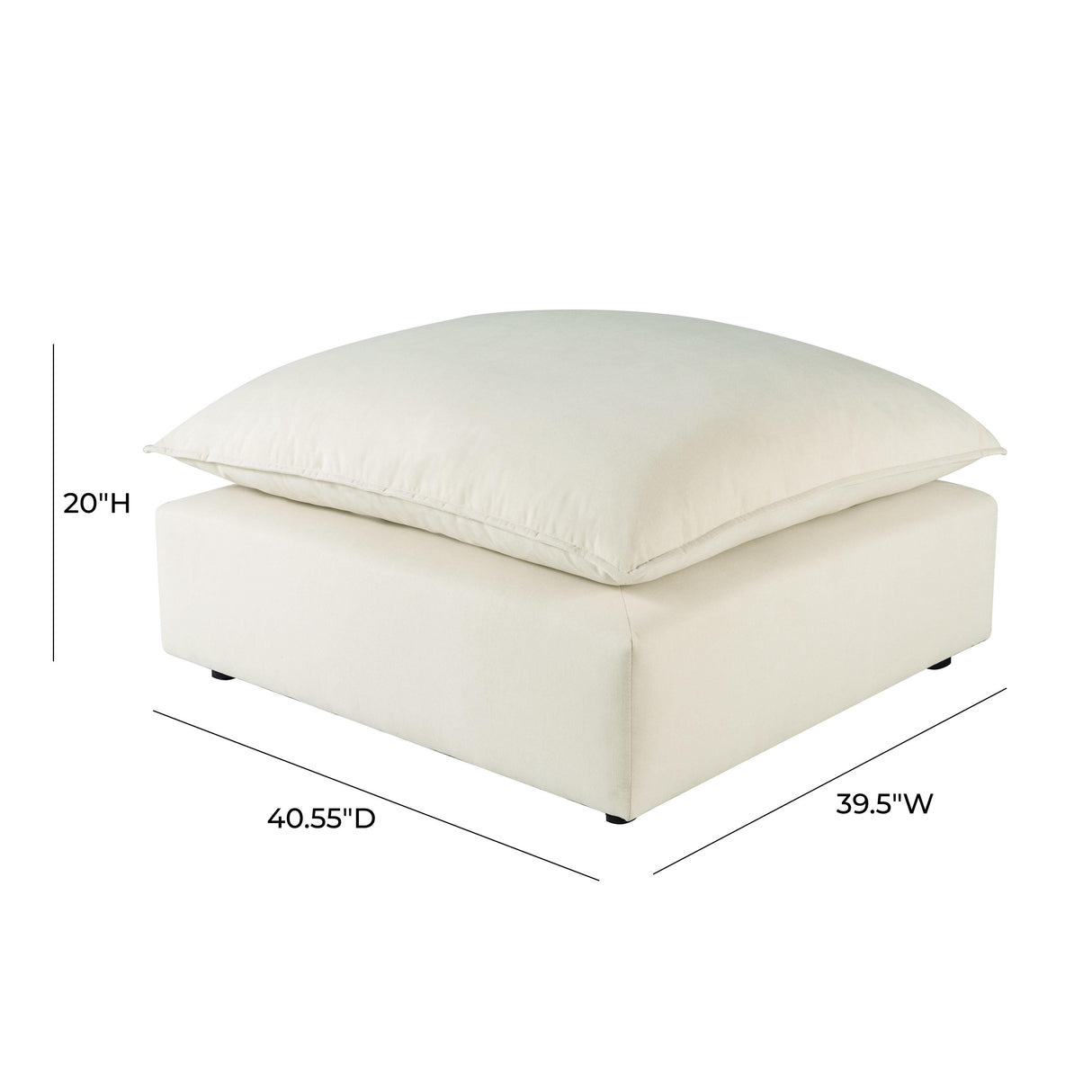 Cali Performance Fabric Ottoman by TOV Furniture at Eve Furniture