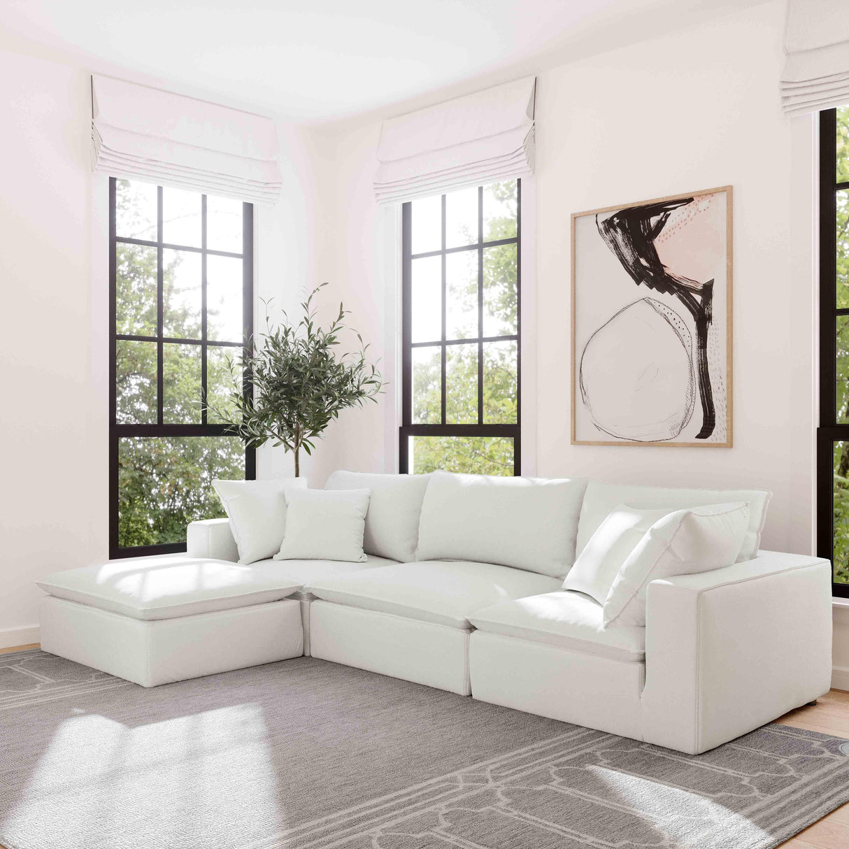 Cali Performance Fabric Ottoman by TOV Furniture at Eve Furniture