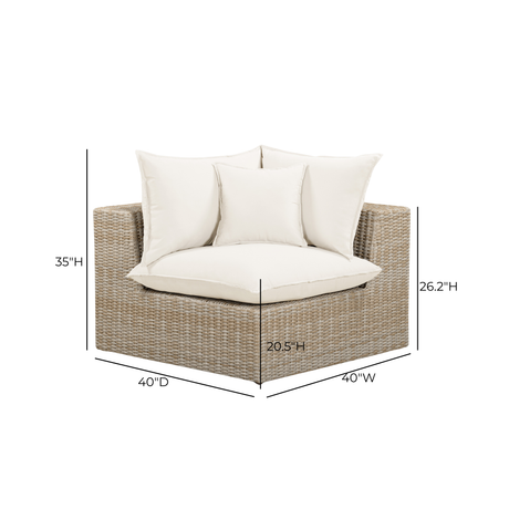 Cali Performance Fabric & Wicker Outdoor Corner Chair by TOV Furniture at Eve Furniture