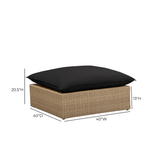 Cali Performance Fabric & Wicker Outdoor Ottoman by TOV Furniture at Eve Furniture