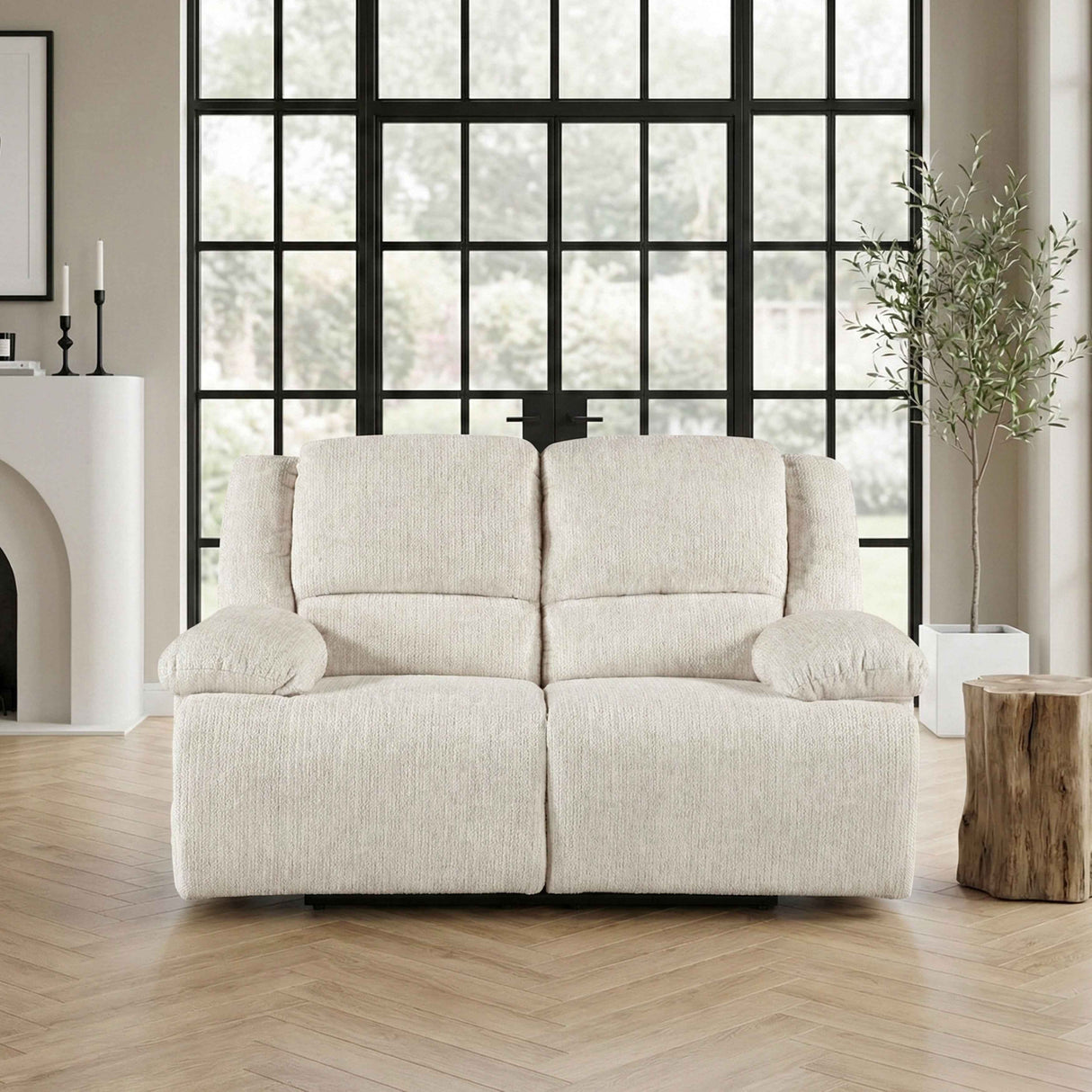 Caliber Beige Power Double Reclining Loveseat by Homelegance at Eve Furniture