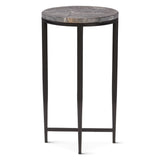 Calico 14" Side Table in Gray Septarian with Iron Base by Home Trends & Design at Eve Furniture