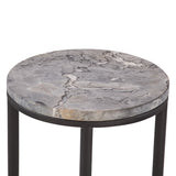 Calico 14" Side Table in Gray Septarian with Iron Base by Home Trends & Design at Eve Furniture