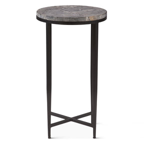 Calico 14" Side Table in Gray Septarian with Iron Base by Home Trends & Design at Eve Furniture