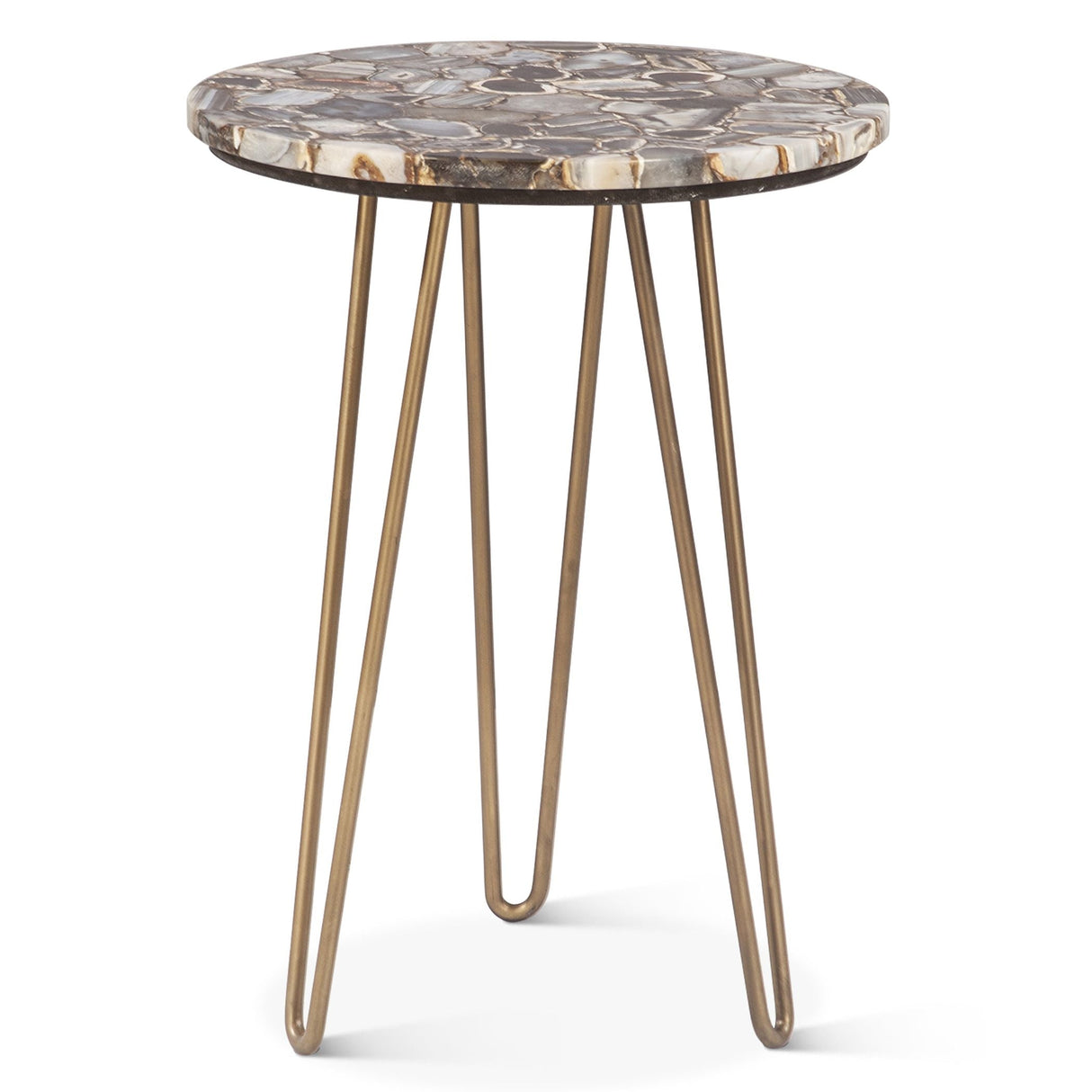 Calico 17" Side Table in Stone Agate with Iron Base by Home Trends & Design at Eve Furniture
