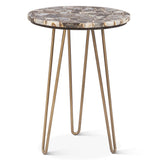 Calico 17" Side Table in Stone Agate with Iron Base by Home Trends & Design at Eve Furniture