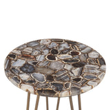 Calico 17" Side Table in Stone Agate with Iron Base by Home Trends & Design at Eve Furniture